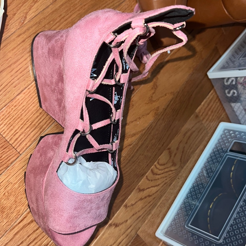 brand new never worn dollz kill pink platforms